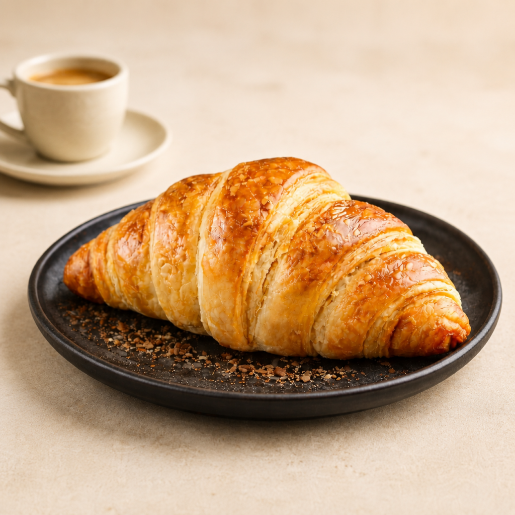Cornetto artigianale NutrirSì low carb con proteine microbiche e tazzina di caffè