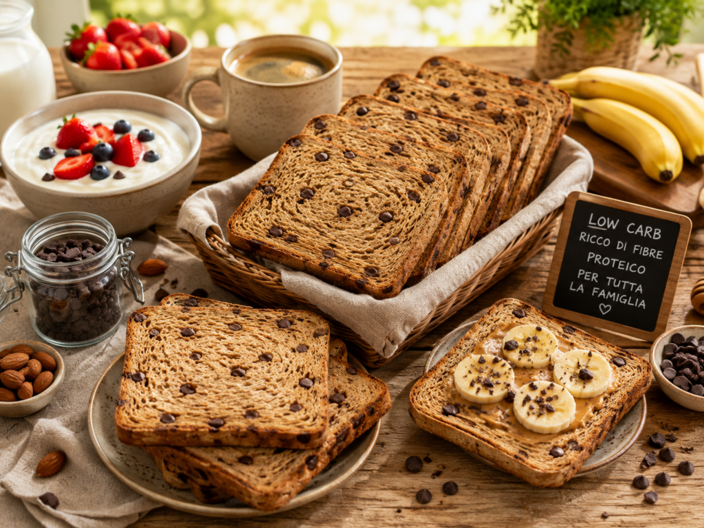 NutriCrock Fette Biscottate con Gocce di Cioccolato Fondente - Linea Nutraceutica Funzionale