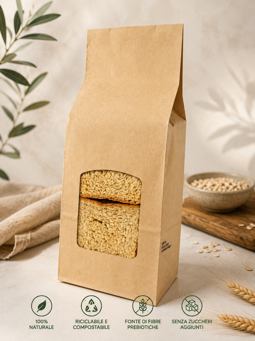 NutriCrock Fetta Biscottata artigianale a Basso Carico Glicemico gr.270 - immagine 3