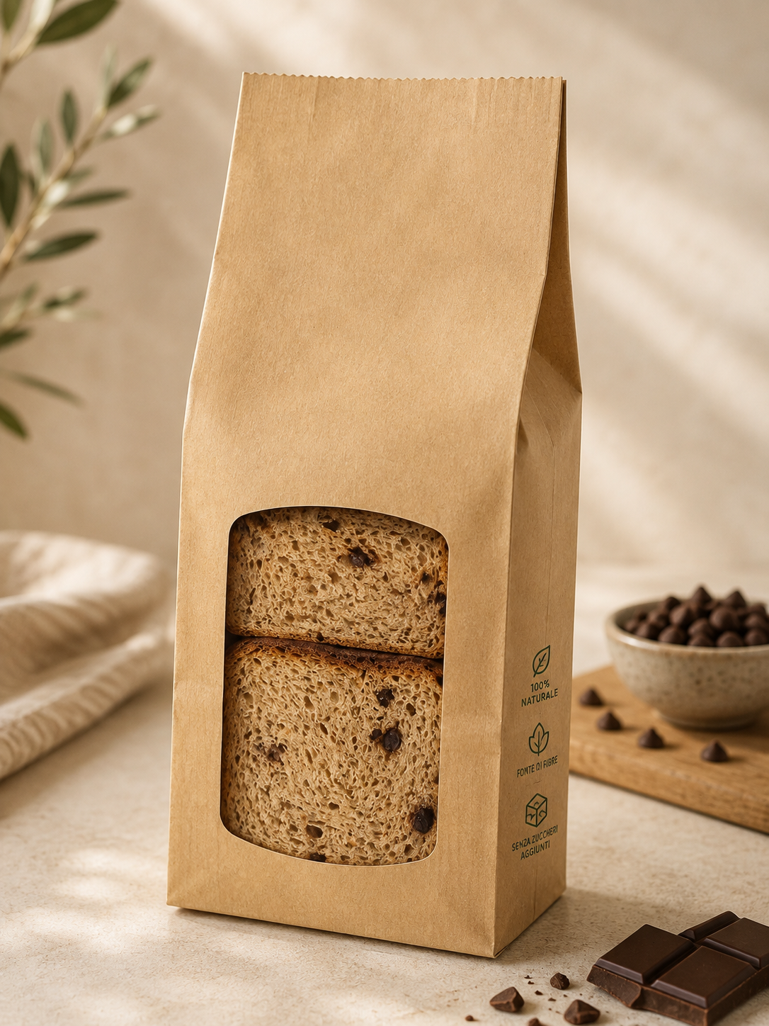 NutriCrock Fette Biscottate con Gocce di Cioccolato Fondente - Linea Nutraceutica Funzionale - immagine 3