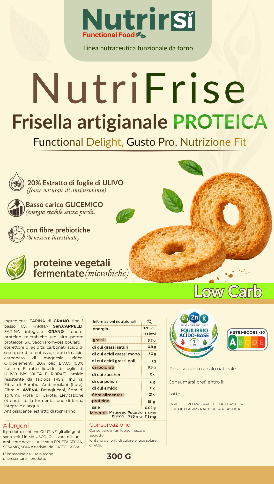 NutriFrise Friselle a Basso Carico Glicemico PROTEICHE - Linea Nutraceutica ad Alto Valore Proteico - immagine 2