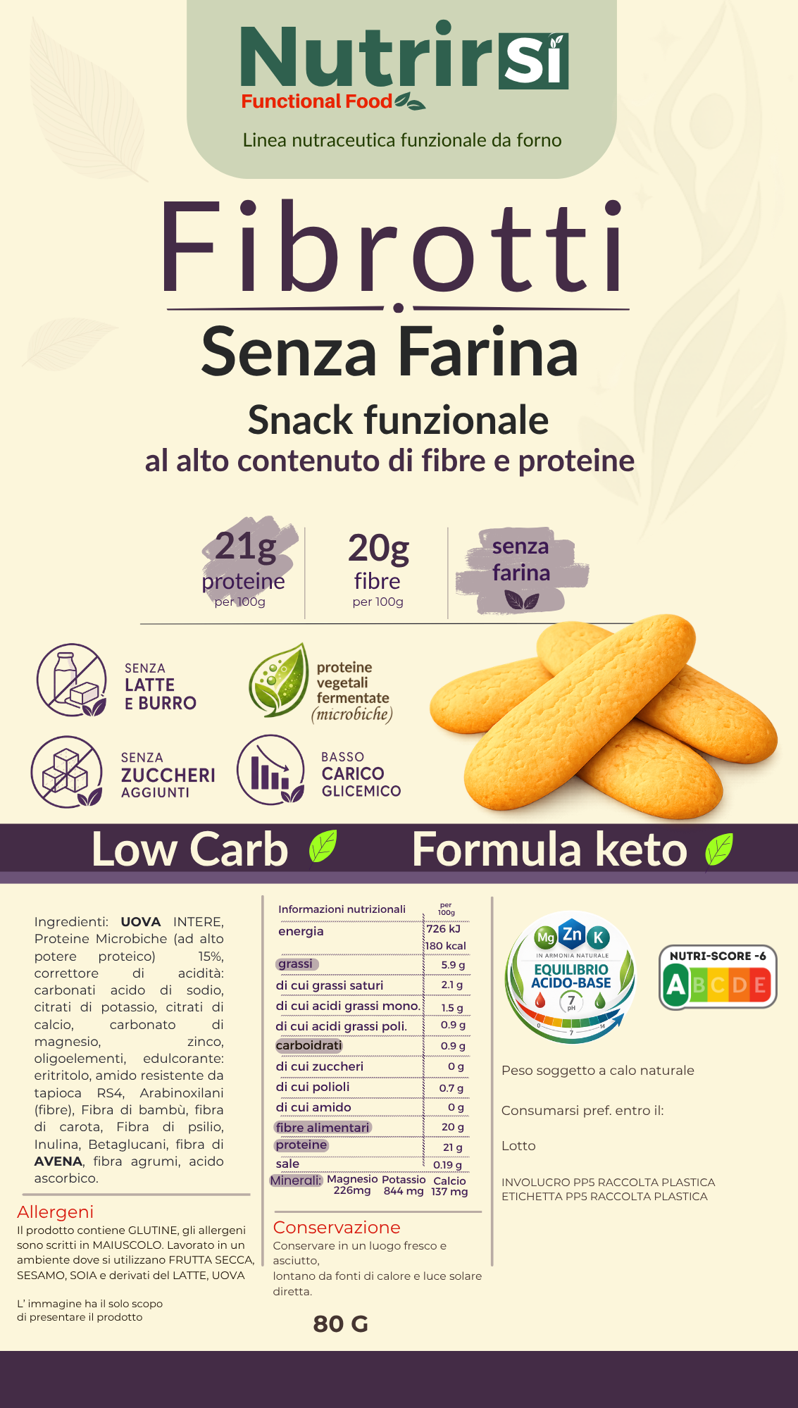 Etichetta Fibrotti proteici naturali NutrirSì senza farine